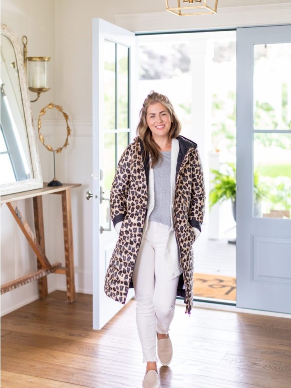 Joe Fresh x Jillian Harris leopard puffer Jacket - Size S